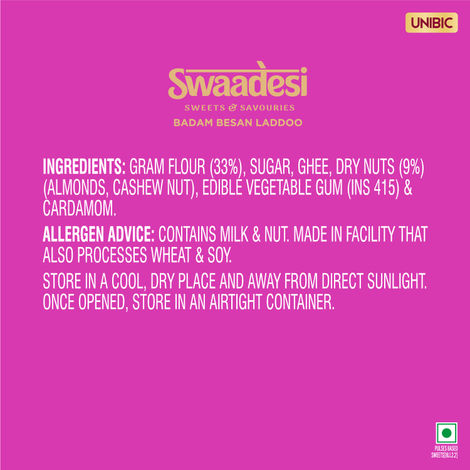 UNIBIC Swaadesi Badam Besan Laddoo Tin